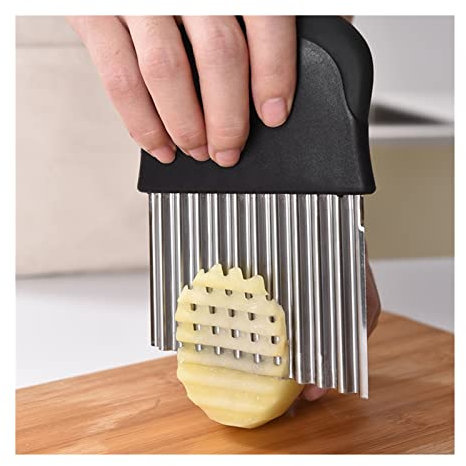 Kartoffelschneider Edelstahl-Kartoffel-Chip-Slicer-Gemüse-Früchte Crinkle Wavy Slicer-Messer Kartoffelschneider Küche Pommes Frites Maker-Werkzeuge Pommesschneider (Style : C)