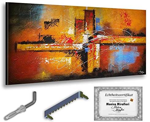 Monica Mirafiori I 100% HANDGEMALT I Gemälde One Moment 100x50cm | Gemälde Handgemalt | Acrylgemälde | Sehr Großes Acrylbild I Moderne Kunst I Kunstbilder