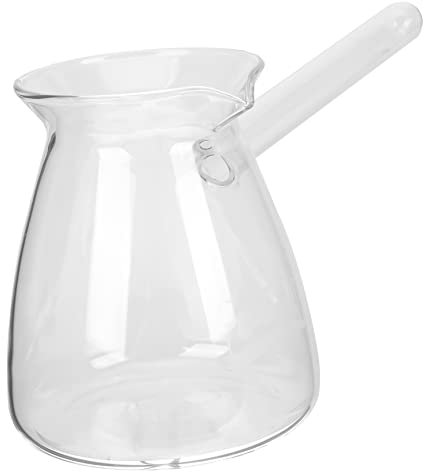 Operitacx Turkish Coffee Pot Glass: Butter Warming Pot 450ml Greek Arabic Coffee Maker Milk Warmer Pot Cezve Jezve Ibrik Brikis for the Stovetop Tea Maker