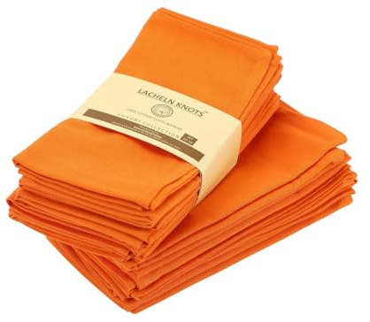 SYSUII 6 Stück Stoffservietten - Wiederverwendbare Stoffservietten45CM*45CM Baumwolle Hochzeitsservietten Abwaschbare Servietten Tischdekoration für Feiern Home Küche Esstisch Cafe Restaurant-Orange