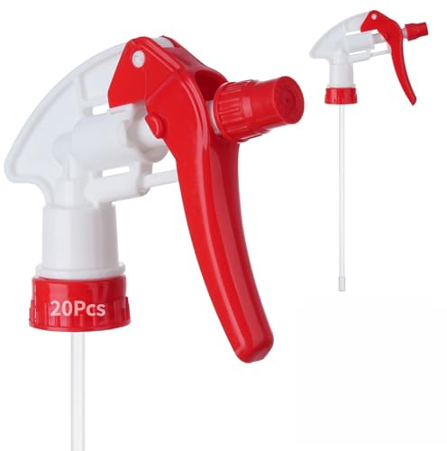 yeesport 20 Pack Heavy-Duty Trigger Sprayer, Standard Spray Nozzle Replacement for 28-400 16oz/32oz Bottles, Chemical-Resist & Leak-Free & Comfortable Grip, Whtie