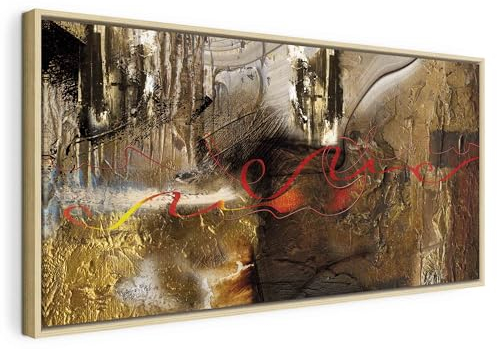 murando - Wandbilder XXL mit Rahmen Abstrakt 120x60 cm Wandbilder groß Leinwandbild XXL natürlicher Holzrahmen modern Wanddekoration Kunstdruck Wanddeko Wohnzimmer Schlafzimmer a-A-0321-b-a