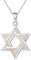 FANCIME Davidstern Kette Damen, Solide 925 Sterling Silber Davidstern Anhänger mit Synthetisch Opal, Halskette Geschenk Für Damen Frauen, Kettenlänge: 45 cm