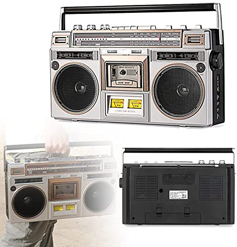 Retro Bluetooth Boombox Cassette Player,Retro Radio And Recorder, Tape Player+Card+Radio+Bluetooth,Classic 80s Style With Modern Technology