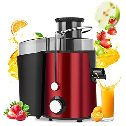KOHARA Exprimidor, Exprimidor eléctrico de 250 W, exprimidor de acero inoxidable, mezclador de alimentos para frutas y verduras, licuadora, máquina extractora, ajuste de 2 velocidades,