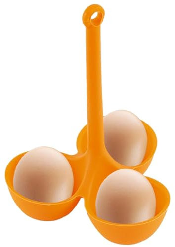 Eierhalter für hartgekochte Eier, Halterung für 3 Grilleier, Dampfplatte aus Silikon, hitzebeständig, Gadget zum Kochen von Eiern, Aufbewahrungsbehälter für Kücheneier
