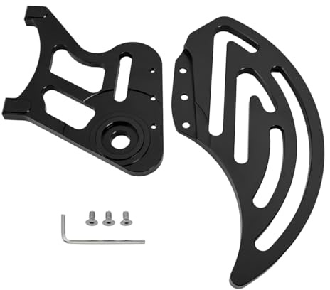 BILLFARO 2 st bakre bromsskivskydd, Dirt Pit Bike aluminium motorcykel delar kedjehjul skydd växelförare skydd krumcirkel kedjeskydd för Sur Ron S/X lätt bi/Segway X260 X160 (svart)