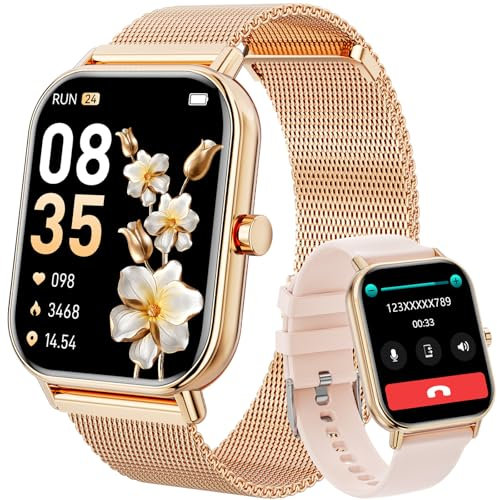 Reloj Inteligente Hombre Mujer, 1.85'' Smartwatch Hombre Mujer con Llamadas Bluetooth, 200+ Modos Deportivos Pulsera Actividad con Pulsómetro, Sueño, Impermeable IP68 Smart Watch Para iOS Android