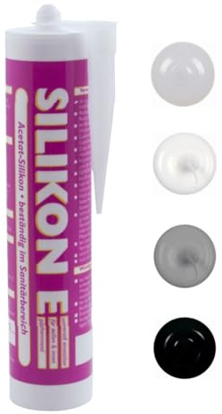 ARLI SET: 3x Silikon Fugendicht 310ml weiss/weiß – Schimmelhemmend UV Beständig Witterungsfeste Dichtmasse auf Acetat Basis für Badezimmer Küche Fenster Innenbereiche Außenbereiche - 3 Kartuschen