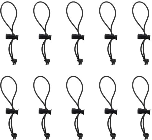 sourcing map 10pcs Elastic Cable Tie 5.9 Multipurpose Extra Thick Cable Organizer Adjustable Cable Strap Toggle Tie Reusable Tangle for Home Office Travel, Black