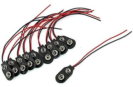 HOMSFOU 10pièces Connecteur Batterie Type i avec Câble Lot de Noir Clip Plastique Et Métal pour Alimentation LED Et Appareils Électriques