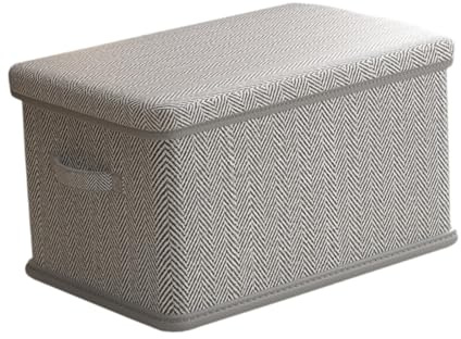 Sharplace Contenedor de Almacenamiento, Caja de Almacenamiento con Tapa Plegable con Asa, Organizador de Armario Decorativo Multiusos, Cesta de Almacenamiento P, Extra Grande