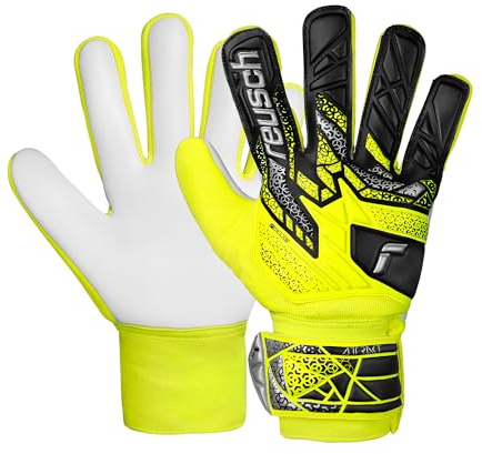 Reusch Attrakt Starter Solid Junior målvaktshandskar barn ungdomar fotbollshandskar för pojkar och flickor lämpliga för alla väderförhållanden och lekfält