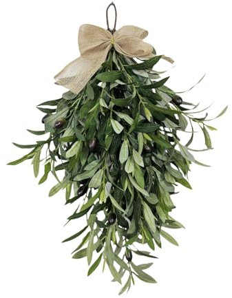 rockible Door Hanging Ornament Artificial Green Plants Ornament Door Ornament for Outdoor Backdrop Porch Decoration Window