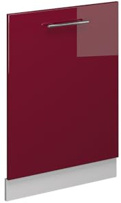 Vicco Façade de Lave-Vaisselle Fame-Line, Bordeaux Brillant, 60cm | Façade en MDF · Sans plan de travail · Adapté à la façade de cuisine · Librement combinable · Intégration facile