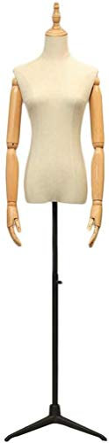 SHANYAYALI Weibliche Schaufensterpuppe, Torso, Körperform, mit Stativständer, für Kleidung, Kleid, Schmuck, Metall, Größe M