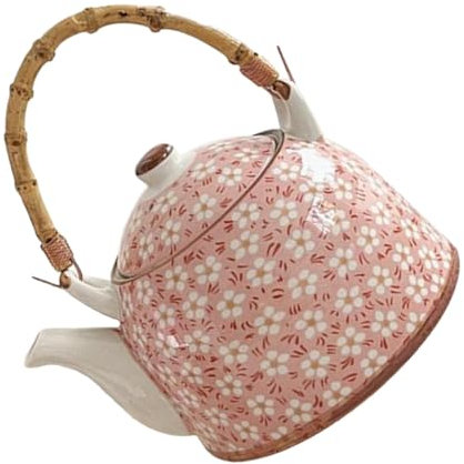 BESPORTBLE Stove Making Teapot Tea Can Enamel Water Kettle Hot Water Kettle Stovetop Tea Pitcher Enamelware Teapot Enameled Teakettle Porcelain Pot Pink Ceramics
