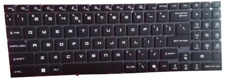 RTDPART Black Laptop Backlit Keyboard For MSI Creator A16 AI+ A3XVGG A3XVFG A3XVEG A3HVGG A3HVFG A3HVEG English US No Frame New