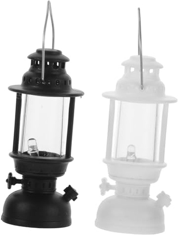 TOPPERFUN 2 Stück Mini Laterne Puppenhaus Zubehör 1:12 Led Puppenhausbeleuchtung Vintage Miniaturlampen Retro Öllaterne Für Puppenhaus Szenen Miniatur Dekoration