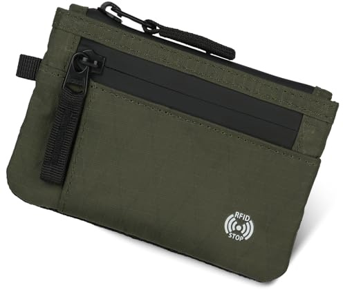 DiULi Herrplånbok, plånbok med RFID-skydd och 2 fickor med dragkedja, myntficka och kontantficka, kreditkortsficka, plånbok för både herr och dam, lätt och minimalistisk design, Sottile (1 cm x 9 cm x