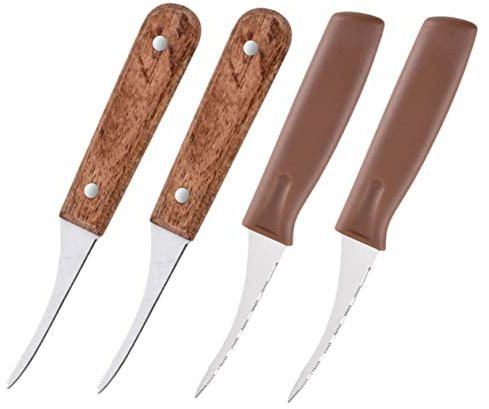 Alipis 4 Pezzi per Gamberi in Acciaio Inossidabile con Manico Ergonomico Strumento per Pulizia e Sgusciatura Gamberetti Utensile da Cucina e Ristorante