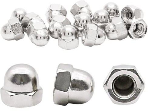 M6 Dome Nuts, 50 pcs, Stainless Steel Nut Caps | for Industrial, Electrical, Hardware, and Equipment, Silver