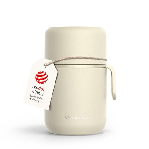 LARS NYSØM Boîte Alimentaire Isotherme en Inox 500ml - Récipient Hermétique | Boite Repas pour Plats Chauds - 9h Chaud 12h Froid - Récipient à Large Ouverture pour Soupe Bureau Voyage - Boite Isotherme