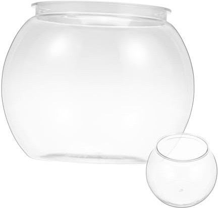Gatuida Rundes Aquarium aus Plastik Transparentes Fischglas für Zuhause oder Büro mit Schutzrand und Kompaktem Design