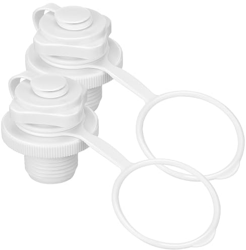 Cabilock 2 pièces Lot de Valves à Vis Spiralées Blanches pour Bateaux Gonflables Valves Air Étanches pour Kayak Canoë et Matelas Gonflable Accessoires Durables et Résistants Aux