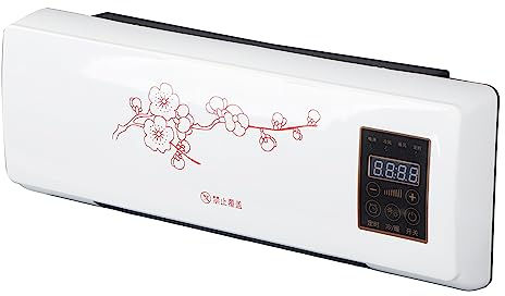 LUCKDANO Stufa a Parete, Stufa Elettrica con Telecomando per Uso Interno, Tecnologia dello Scambiatore di Calore a Risparmio Energetico, Naturale e Ufficio Domestico Caldo (Spina europea 220 V)