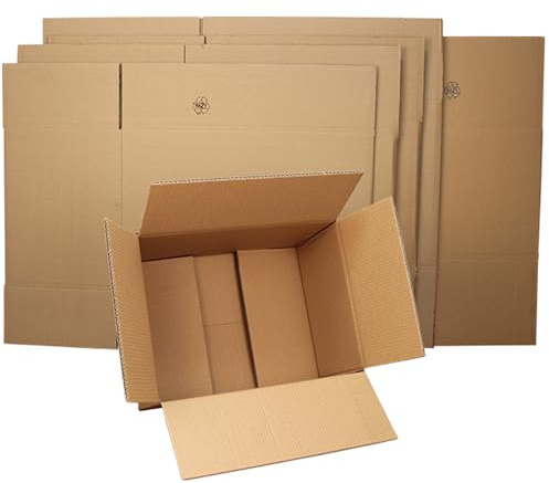 20 Stück Versandkarton 350x250x200 mm 2-wellig - Stabile Faltkartons aus Wellpappe für sicheren Versand bis 10kg - Umweltfreundliche Verpackung für E-Commerce und Logistik