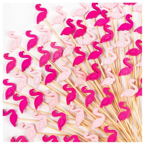 Lysjoy Palillos para Aperitivos Verano, 100 PCS Brochetas de Cóctel Palillos Decorativos, Decorativos Cocktail Fruta Decoraciones para Fiestas en la Playa y Cumpleaños de Verano (D)