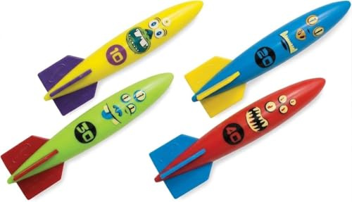 Torpedo Dykleksak Set om 4 Poolleksak med Hydrodynamisk Design För Simträning Vattenspel och Vattenskoj