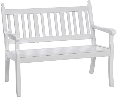 Blome Sitzbank Hohenzollern - 2-Sitzer Gartenbank für Garten, Balkon, Terrasse, Parkbank in weiß, Made in Germany