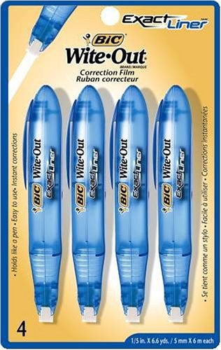 BIC Wite-Out Korrekturband Exakt Liner, Weiß, 4 Bänder (3 Pakete à 4 Bänder)