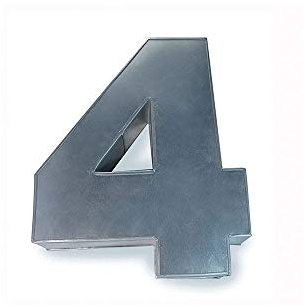 EUROTINS Large Number 4 Birthday Wedding Anniversary Cake Tin - Cake Pan, 14 Tall x 10 Wide x 3 Deep