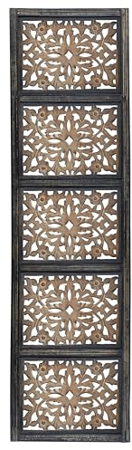 Deco 79 32661 Noir ébène sculpté à la Main en Bois Décoration Murale Sculpture