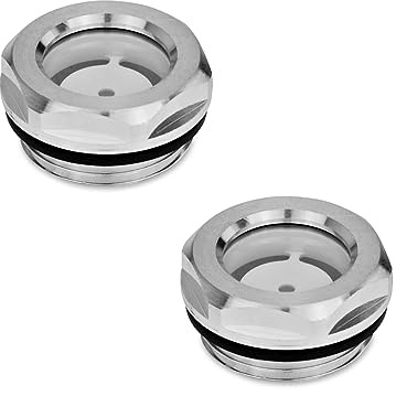 Ganter Normelemente GN 743-24-G1-A 743-24-G1-A-Ölschaugläser, silber, Zollgewinde d: G1, 2 Stück