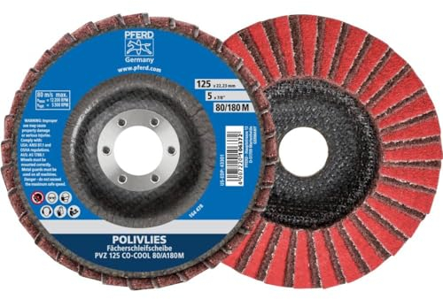 Pferd 44695111 Polivlies Schleifscheibe Fächerscheibe PVZ - Ø 125 mm, Breite: 18 mm, Bohrungsdurchmesser: 22,23