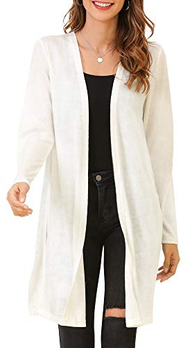MessBebe Cardigan Donna Lungo Leggero Aperto Davanti Manica Lunga Diviso Casuale Traspirante Eleganti Giacca Tops per Primavera Estate