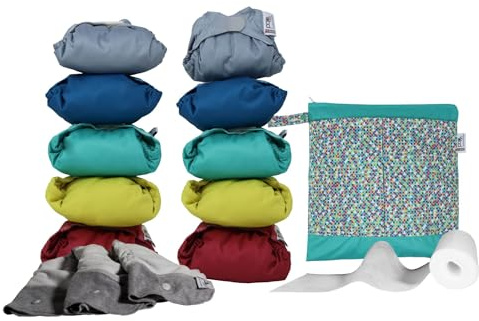 Close Pack de couches en tissu pour bébé nouveau-né, pop in couches en tissu écologique réutilisables pour bébé