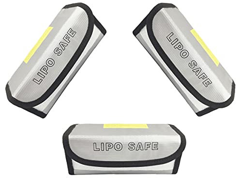 CNDHDOK 3PCS 185 * 60 * 75mm Lipo Battery Safe Bag Charging Bag for Lipo Battery Pack Storage Charging Transport,Home Travel Fireproof Safe Storage Pouch
