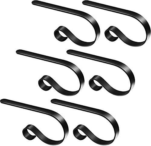 Tiardey 6PCS Gancio per Calze Ganci in Metallo per Appendere Le Clip per la Decorazione della Festa del Camino ad Albero - Nero
