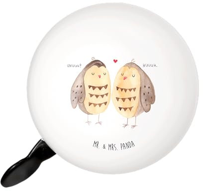 Mr. & Mrs. Panda Fahrradklingel Eulen Liebe - Geschenk, Paar, klingel Fahrrad, Für, Fahrradglocke, Eule, Fahrradklingeln, Owl