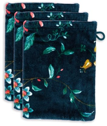 PiP Studio Waschlappen Les Fleurs Dark Blue UV UV 16x22 Set a 3