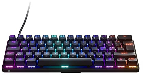 SteelSeries Apex 9 Mini - Mechanische Gaming-Tastatur - Optische Switches - 2-Punkt-Betätigung - Kompakter Esports Mini 60 % Formfaktor - Hotswap-fähige Switches - Nordisches (QWERTY) Layout