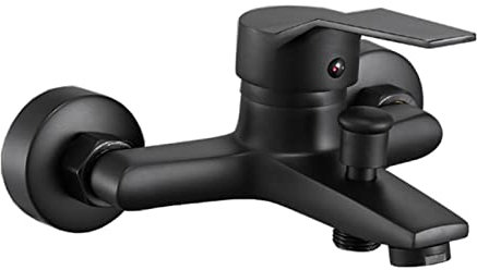 FQYEP Manual Shower Mixer Valve, Shower Mixer Taps Wall Mounted, Brass, Wall Mounted Shower Faucet, Wall Mounted Bathtub Faucets, Single Lever Bath Mixer Tap, Shower Faucet Hot And Cold Water, Black A