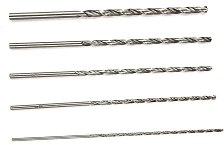 5 Stück Extra Langer Spiralbohrer Set 2-5mm Holzbohrer Extra Langes Bohrer Set 150mm Lang HSS Spiralbohrer Holz HSS-Holzbohrersatz Langer Hochgeschwindigkeits Schlagenbohrer Geradem Schaft Stahlbohrer