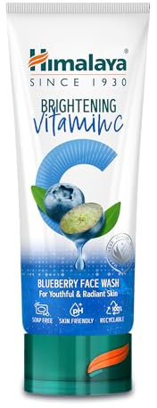 Himalaya Lavaggio viso illuminante alla vitamina C del mirtillo | Detergente viso illuminante | Rimuove la pelle spenta | 100ml