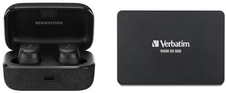 Sennheiser Momentum True Wireless 3 — Bluetooth-In-Ear-Kopfhörer für Musik und Anrufe mit adaptiver Geräuschunterdrückung und 28 Stunden Akkulaufzeit & Verbatim Vi550 S3 SSD